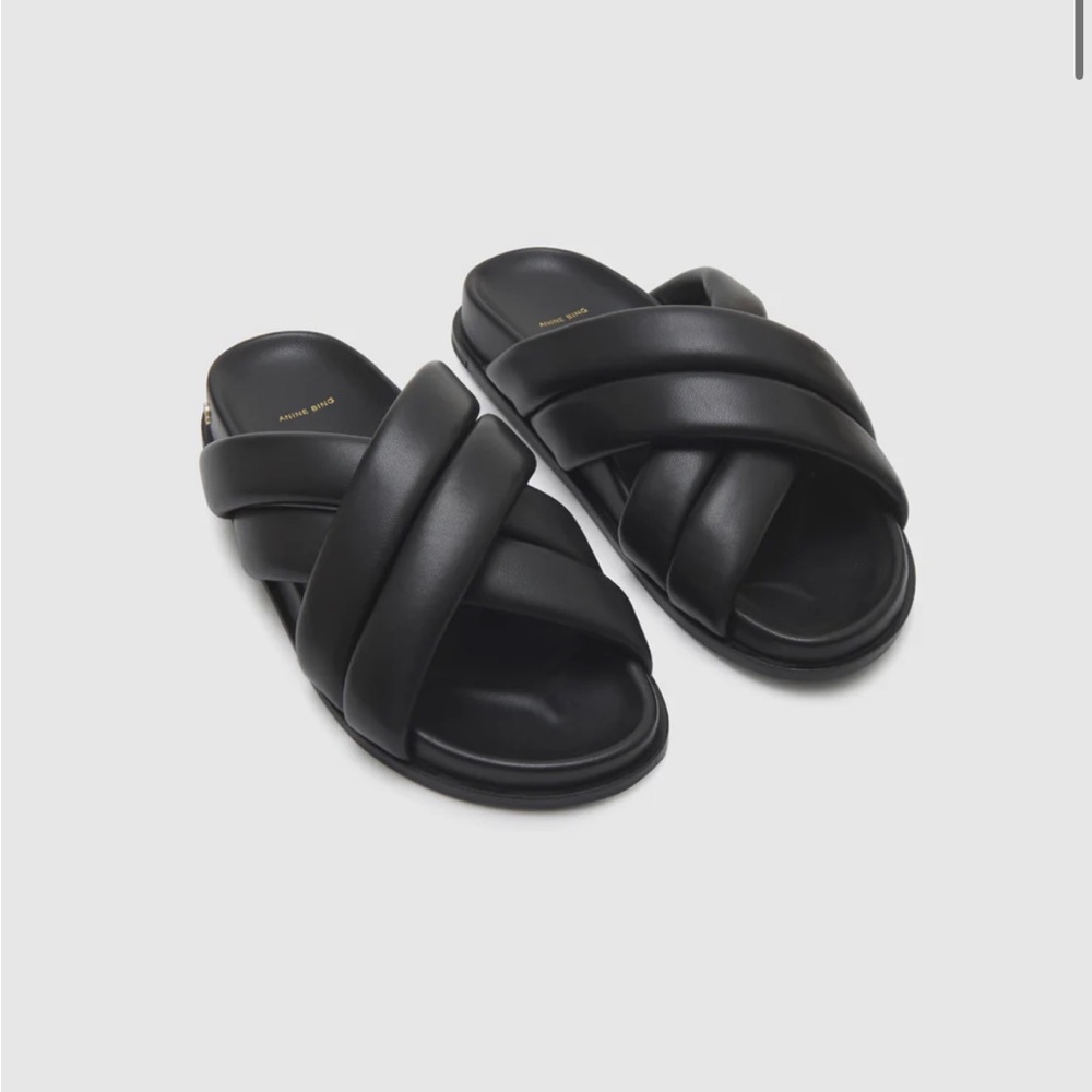 ANINE BING Black Lizzie Sandals Size 7
